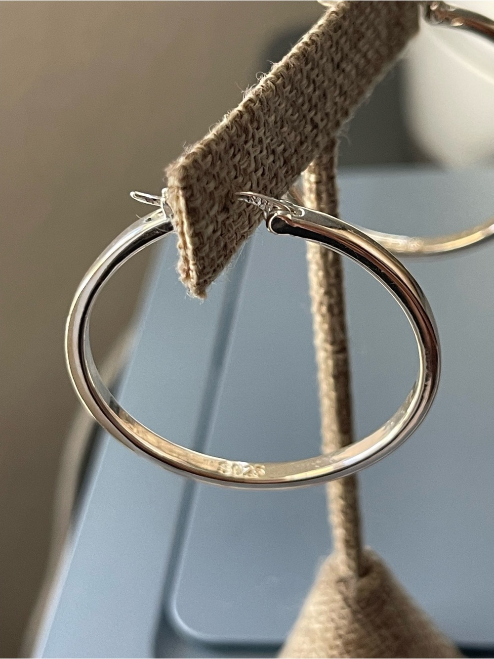 Classic Sterling Silver Hoop Earrings - Picture 2 of 3